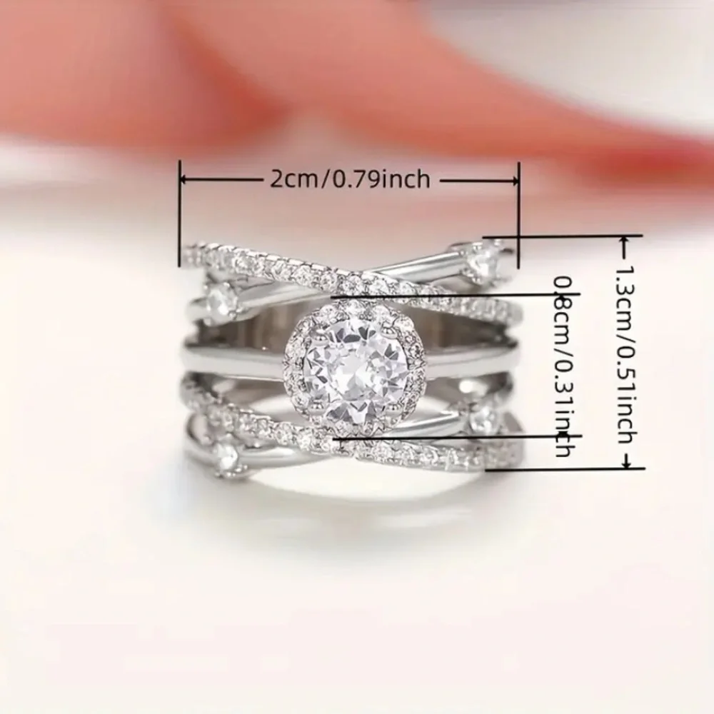 9.25 Sterling  Silver & Moissanite Women's Ring